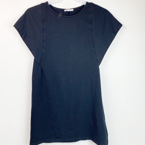 ZARA mini dress W/B Collection: structured cape sleeve chic black shift EUC - Picture 3 of 10
